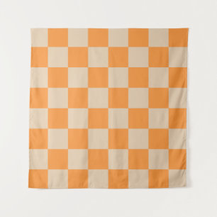 Tenture Orange À damiers En vichy Motif