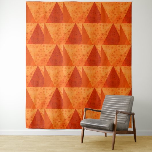Tenture Orange Abstrait Automne Autumnal Motif de papier p (En situation)