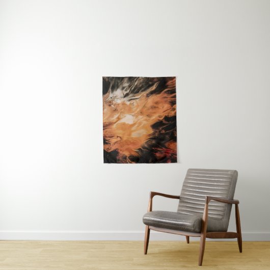 Tenture Orange and white smoke (En situation)