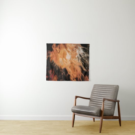 Tenture Orange and white smoke (En situation (horizontale))