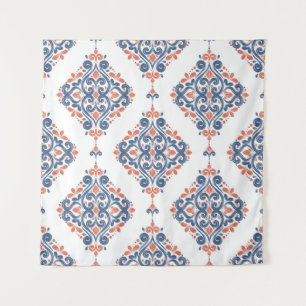 Tenture Orange Bleu Ornemental : Sans Couture Vintage