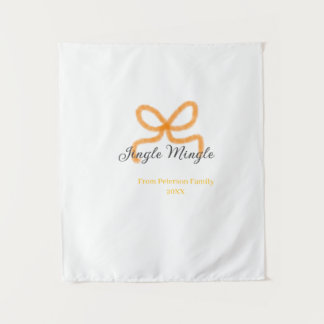 Tenture Orange bow jingle Mingle retro boho family namdate
