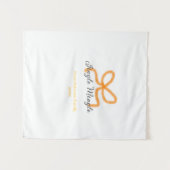 Tenture Orange bow jingle Mingle retro boho family namdate (Devant (Horizontal))