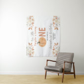 Tenture Orange Citrouille 1er anniversaire Rustique Floral (En situation)