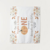Tenture Orange Citrouille 1er anniversaire Rustique Floral (Devant)