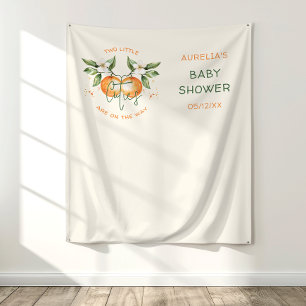 Tenture Orange Citrus Deux Petits Cuties Twin Baby shower