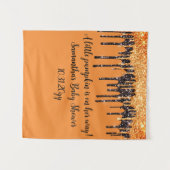 Tenture Orange et noir Halloween Baby shower fille fond (Devant (Horizontal))