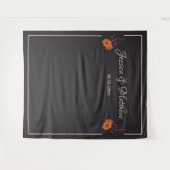 Tenture Orange Fleurs Élégant Minimalis Mariage fond (Devant (Horizontal))