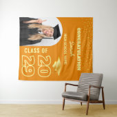 Tenture Orange & Gold Diplôme personnalisé Contexte et pho (En situation (horizontale))