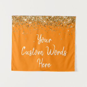 Tenture Orange Gold Personnalisé Anniversaire de la fête P