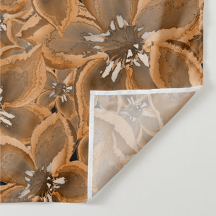 Tenture Orange, gray watercolor flowers.