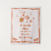 Tenture Orange Hand Drawn A Spritz Older Birthday Party (Devant)