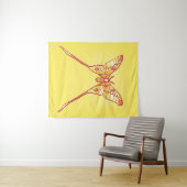 Tenture Orange Luna Moth Art - Insecte colorée (En situation (horizontale))