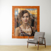 Tenture Orange Math Handwritten Script Photo Graduation  (En situation)