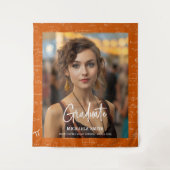 Tenture Orange Math Handwritten Script Photo Graduation  (Devant)