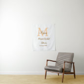 Tenture Orange monogramme douche de mariée ajouter nom mod (En situation)