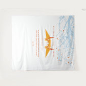 Tenture Orange Origami Papier Grues Mariage Photo fond (Devant (Horizontal))