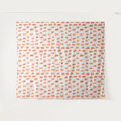 Tenture Orange Peinture Dots Gold Triangles Motif (Devant (Horizontal))