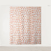 Tenture Orange Peinture Dots Gold Triangles Motif (Devant)