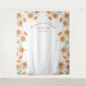 Tenture Orange Rose Wedding Photo Backdrop (Devant)