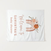 Tenture Orange Terracotta Boho Rainbow Baby shower Bienven (Devant (Horizontal))