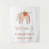 Tenture Orange Terracotta Boho Rainbow Baby shower Bienven (Devant)