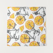 Tenture Oranges à bicyclette : Motif d'été d'aquarelle (Devant (Horizontal))