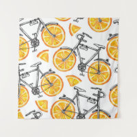 Oranges à bicyclette : Motif d'été d'aquarelle