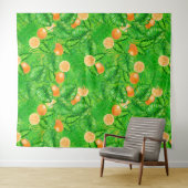 Tenture Oranges et feuilles tropicaux (En situation (horizontale))