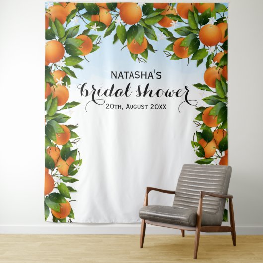 Tenture Oranges Fruit Mariage botanique | Contexte photo (En situation)