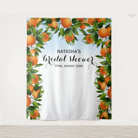 Tenture Oranges Fruit Mariage botanique | Contexte photo (Devant)