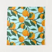 Tenture oranges on leaf branches seamless pattern, citrus  (Devant (Horizontal))