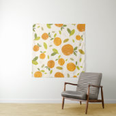 Tenture Oranges peintes à la main fruit sans couture desig (En situation (horizontale))