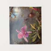 Tenture Orchidée de Cattleya et trois colibris par Heade (Devant)