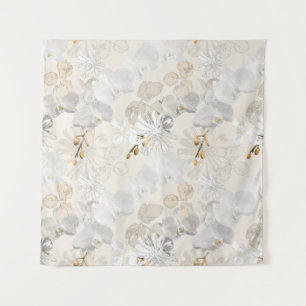 Tenture Orchidées blanches sur une crème légère