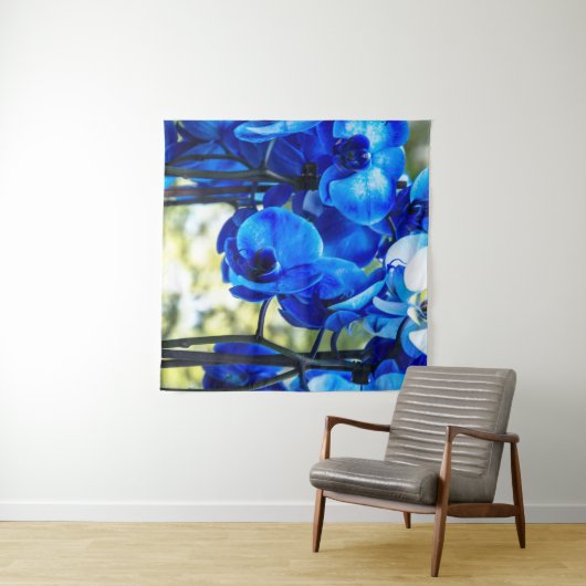 Tenture Orchidées bleues (En situation (horizontale))