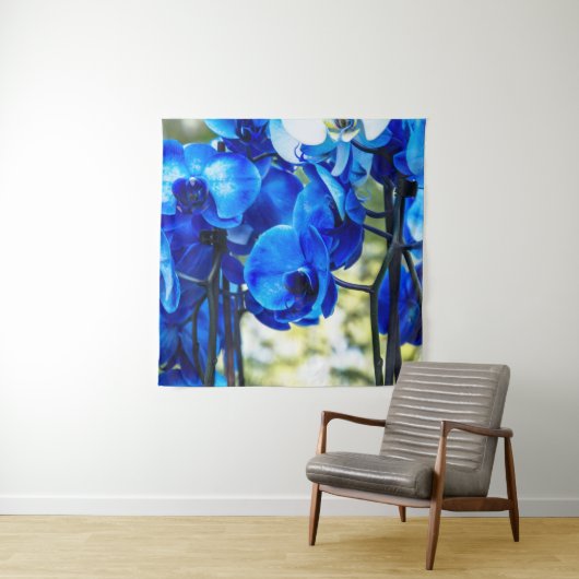 Tenture Orchidées bleues (En situation)
