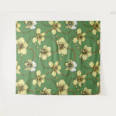 Tenture Orchidées et chaînes, jaune et vert kelly (Devant (Horizontal))