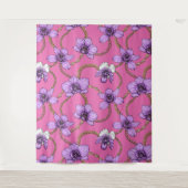 Tenture Orchidées et chaînes, violet et rose (Devant)