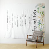 Tenture Ordre du jour de mariage aux roses scintillantes r (En situation (horizontale))