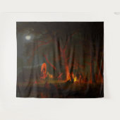 Tenture Oregon Trail Conestoga Wagon Moonlight Camp Fire (Devant (Horizontal))