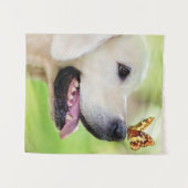 Tenture Oreiller À Lancer Du Labrador Et Du Papillon (Devant (Horizontal))
