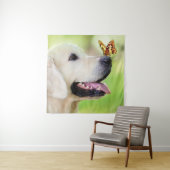 Tenture Oreiller À Lancer Du Labrador Et Du Papillon (En situation)