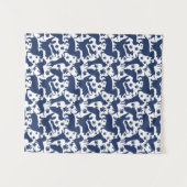 Tenture Oreiller à lancer Motif Dachshund bleu (Devant (Horizontal))