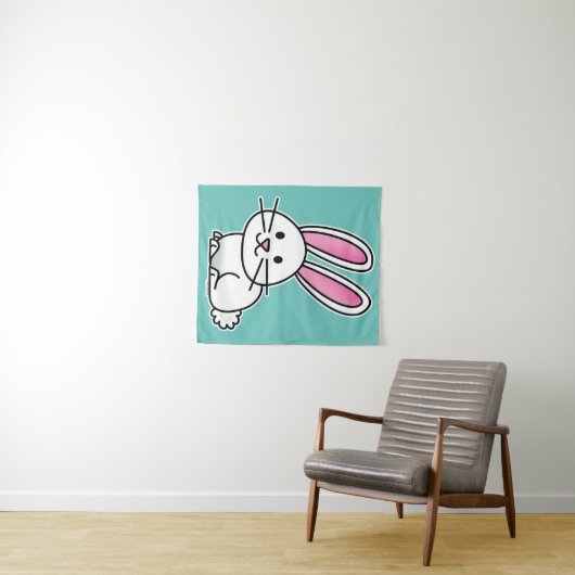 Tenture Oreilles de queue pelucheuse blanche chanceuse de (En situation (horizontale))