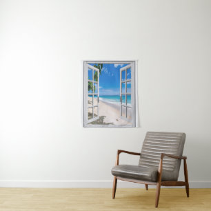 Tenture orientée de plage tropicale