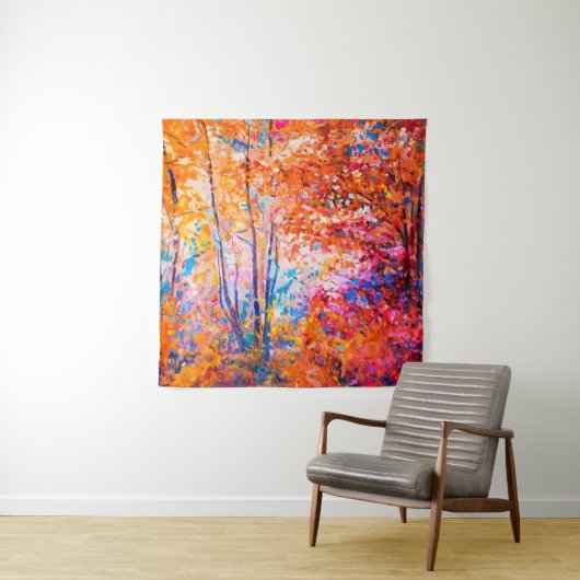 Tenture Original oil painting showing beautiful autumn lan (En situation)