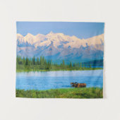 Tenture Orignal mâle dans le Wonder Lake (Devant (Horizontal))