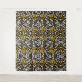 Tenture Ornate floral pattern with large gold flowers  (Devant)