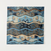 Tenture Ornate seamless texture background. Relief waves o (Devant (Horizontal))